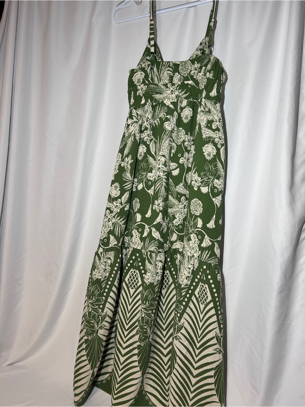 Sofia Vergara Green Tropical Floral Tie Front Maxi Dress Small NWT - Picture 9 of 10